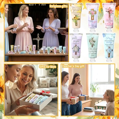 36 Pcs Christian Gifts Bulk for Women Mother's Day Cross Hand Cream Travel Size Easter Bible Verse Gifts Jesus Religious Scripture Faith Party Favor for Sunday Prayer Church Women Mom Teacher