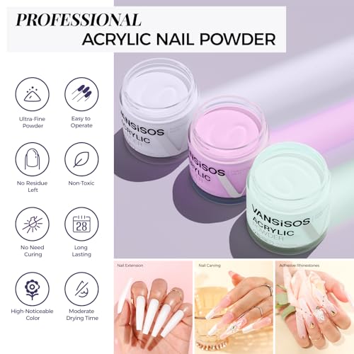 Acrylic Nail Kit for Beginner: Complete Set with 24 Colors Acrylic Powder & Liquid Long Last Durable Quick Dry for Nail Manicure with Nail Drill and Basic Accessories