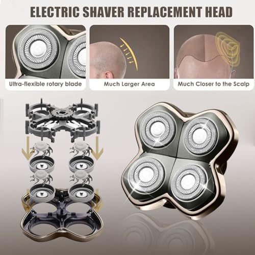 Shaver Replacement Heads Compatible with Skull Head Shaver, Replacement Blade for Pitbull, Butter flykiss pro & Palm for Bald Men 3 Pack