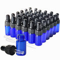 36 Pack Mini Glass Dropper Bottle 3ml Blue Glass Dropper Bottles,for Essential Oil Perfume Cosmetic Liquid Traveling Sample Containers?(Blue, 3ml)