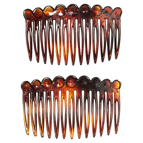 France Luxe Dot Side Comb Pair, Tortoise