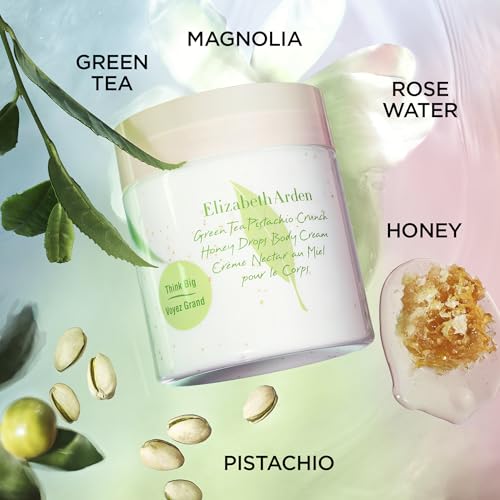 Elizabeth Arden Green Tea Pistachio Crunch Honey Drops Body Cream, Moisturizer for Dry Skin, Use Day or Night, Softens and Moisturizes, 16.9 oz.