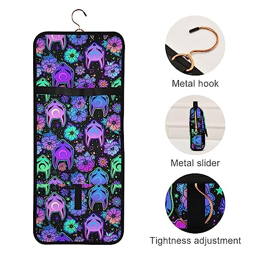 MNSRUU 3 PCS Toiletry Bag, Magic Fox with Camellia Hanging Makeup bag for Toiletries Travel Toiletry Organizer Bags Portable Clear Toiletry Kit