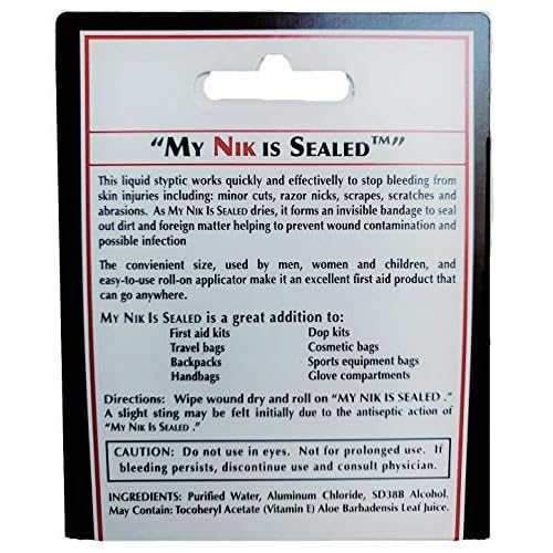 COSMETICALLY SEALED My Nik Is Sealed Roll-On Liquid Styptic | 12ml Value Size | First Aid in a Tube | Made in USA
