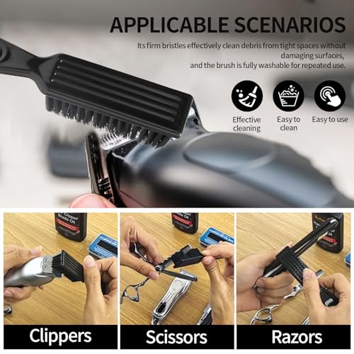 Premium Hair Clipper Blade Lubricating Oil for Clippers, with Oil Dip Box and Barber Clipper Brush