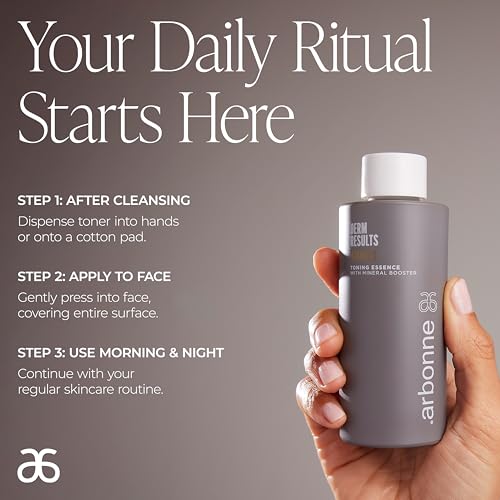 DermResults Advanced Toning Essence with Mineral Booster - Arbonne Hydrating Toner for Face - Ideal for Sensitive Skin, Pore Refining, Lightweight, Vegan Skincare - 3.4 fl. oz. (100 ml)