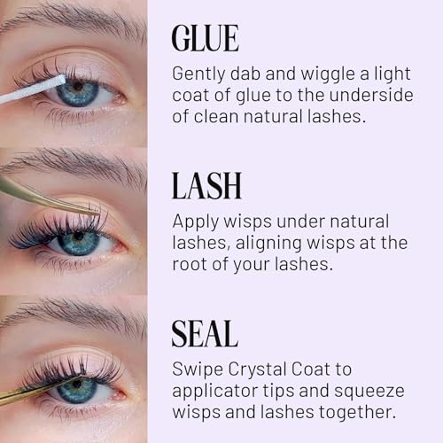 Lilac St - Volume Dramatic Faux Eyelash Clusters (14mm) - Dense & Distinctive Look - DIY Lash Extension Wisps - Lightweight & Lifelike - Lasts 10 Days - Korean Silk - Cruelty Free, Vegan - 10 Lashes