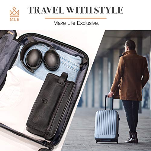Mens Leather Toiletry Bag ? Travel Dopp Kit, Shaving Bag, Grooming & Hygiene Organizer, Leather Toiletry Bag for Men, Gift for Him