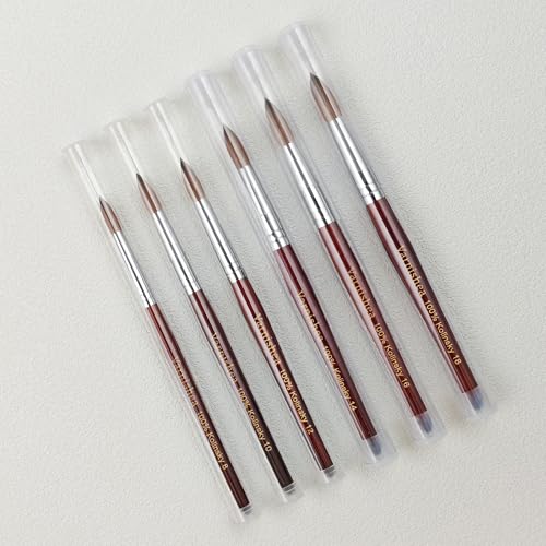 100% Pure Kolinsky Acrylic Nail Brush Solid Wood Handle Professional Manicure Brushes for Powder Nail Acrylic Application - Salon & DIY Nail Art Essentials - Size 16, 1.0 Count