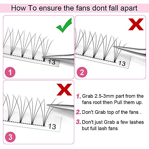 Premade Fans Eyelash Extensions 4D-C-0.10-9-15 Short Stem Premade Volume Eyelash Extensions 3D 5D 7D Volume Lash Extensions .07 .10 Pre made Lash Fans C D Curl 9-15 MIX(4D-C-0.10,9-15mix)