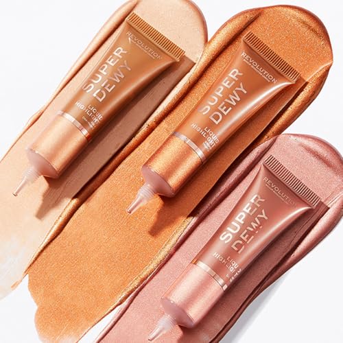 Revolution Super Dewy Liquid Highlight Illuminator, Pink Lights, 0.5 fl oz / 15ml
