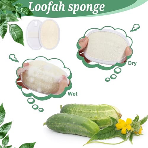 50 Pcs Exfoliating Loofah Pads Bulk, Exfoliating Body Scrubber Natural Luffa Loofah Sponge Pad for Men Women Spa Bath Shower
