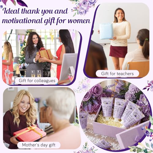 50 Pack Christian Hand Lotion Bulk Gifts for Women Mother's Day Gifts Bible Mini Travel Hand Lotion for Women Church Appreciation(Purple Flower)