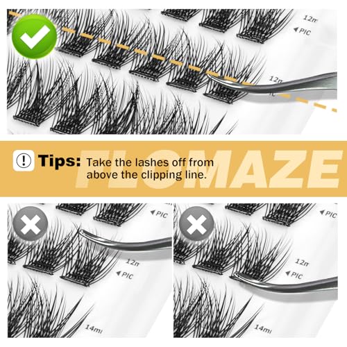 Self Adhesive Eyelashes, 240 PCS Self Adhesive Eyelash Clusters, No Glue Needed, Dual-row Glue Strips 8-16mm Mixed Individual Lash Extension Super Sticky False Lashes