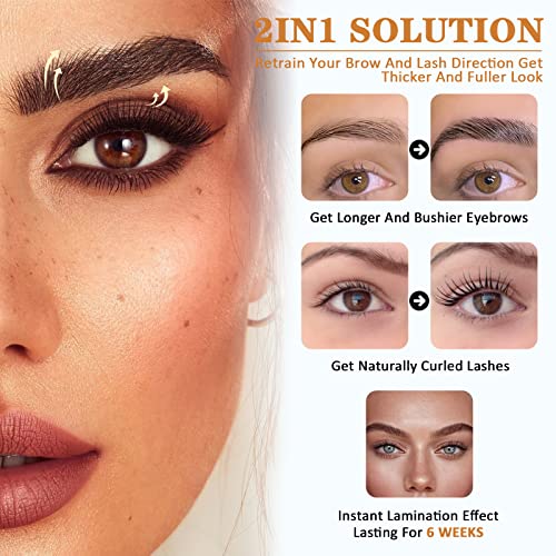Lash Lift and Black Kit, Instant Fuller Eyelash Lift Brow Lamination Kit with Black Colors, Fast Quick Lifting and Voluminous Coloring, Achieve Salon-Quality Results