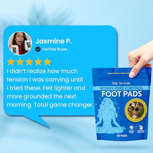 Sole Serenity Worry-Free Overnight Foot Pads for Relaxation with Zeolite, Magnesium, & Holy Basil - 20 Pack