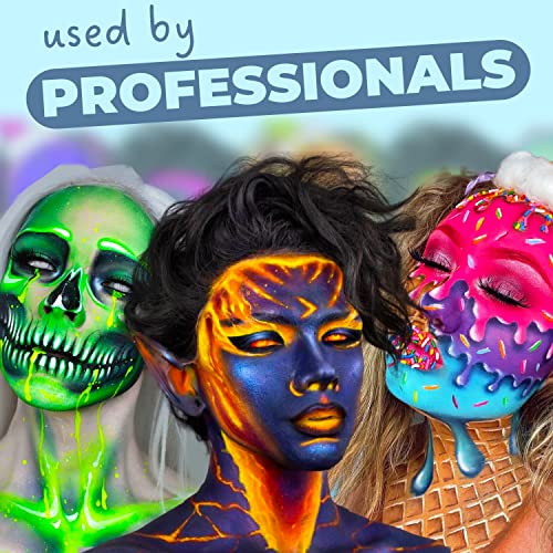 Blue Squid Face Paint Water Based Single Cake Professional Face Paint & Body Paint - Water Activated, Kids Adults Face Painting for Costume, Halloween Makeup, Cosplay - Pastel Orange Face Paint 30g