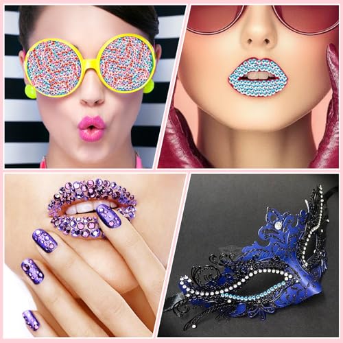12 Sheets Face Gems Jewels for Makeup Self Adhesive Rhinestones Gems Stickers for Face Nail Eyes Decor Bling Stick on Jewels for Christmas DIY Craft, Card Decorations
