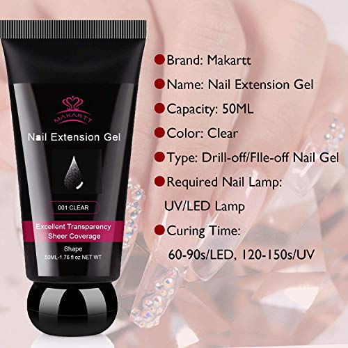 Makartt Nail Decorations Kit with Nail Extension Gel Clear Builder Gel Bundle