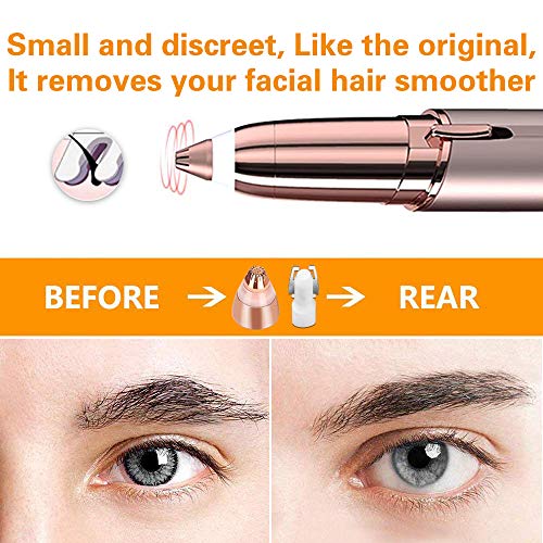 Eyebrow Hair Remover Replacement Heads: Compatible with Finishing Touch Flawless Women Eyebrow Hair Remover Trimmer Blades Painless, with Cleaning Brush, As Seen On TV 18K Gold-Plated Gold 6 Count