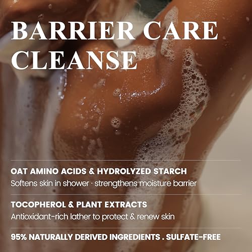 Atom Fresh Fine Fragrance Body Wash ? Comfy Woody Scent | Gentle Amino-Acid Cleanser with Oat, Soapberry & Vitamin E | Plant-Based & Sulfate-Free, 16.94 fl oz