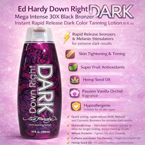 Ed Hardy DOWN RIGHT DARK Intense Black Bronzer - 10 oz.