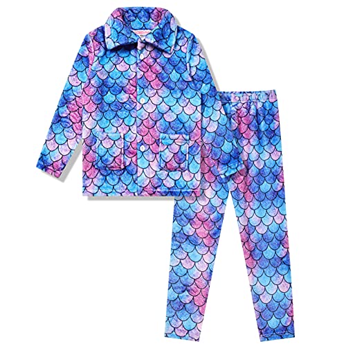 CHILDRENSTAR Girls Fleece Pajamas Pj Set Warm Winter Fall Sleepwear Soft Tops Pants