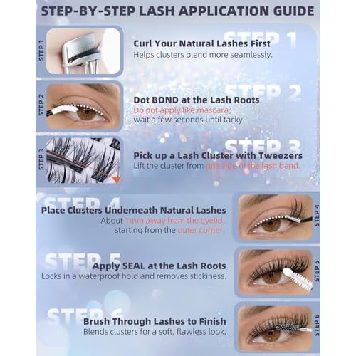 Geeneiya Natural Lash Clusters Short Eyelash Clusters 10-12-14MM Wispy Lashes Clusters Pesta?as Postizas Naturales C Curl Cluster Eyelash Extensions Clean Girl Makeup DIY Lash Extension 144Pcs