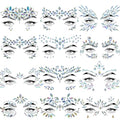 12 Sets Face Jewels Gems Mermaid Glitter Rhinestone Crystal Stickers Waterproof Eyes Temporary Tattoos for Party, Rave Festival, Carnival, Holiday Costumes, Accessories