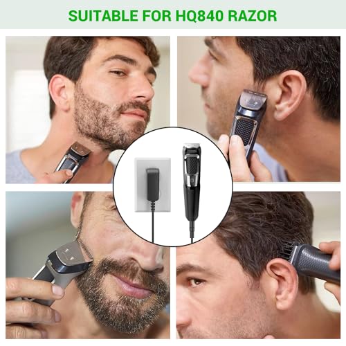 8V Shaver Charger Compatible with Philips Norelco Multigroom HQ840 3000 Series MG3750 MG3750/50 MG3750/10 MG3750/60 MG3760 MG3760/50 Shaver Power Supply Cord Charger