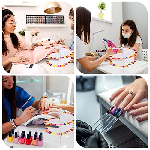 Nail Polish Organizer 2Pcs with 120Pcs Clear Nail Color Swatches Display for Gel Polish Spiral Nail Sample Practice Sticks
