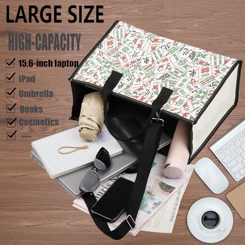 WZMPA Mahjong Luck Cosmetic Bag Mahjongs Inspired Gift Mah-jong Zipper Pouch Bag Mahjongs Merchandise (Mahjong BG)