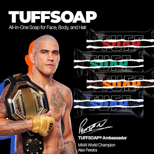4 Pack ? 4-in-1 Men¡¯s Fragrance Soap Bar 21.87 oz ? Natural All-in-One Bar for Body, Face, Hair & Shaving ? TUFF RED (Energy) / TUFF GREEN (Skin Protection) ? Long-Lasting & Sulfate-Free