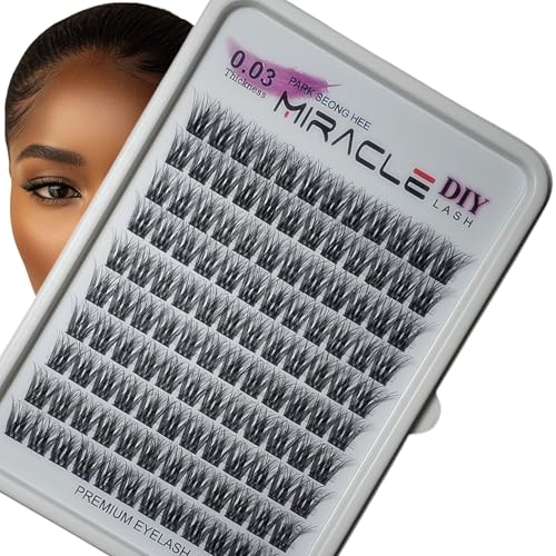 DIY False Eyelashes, Lash Clusters, Lengthening Wisps 9mm-16mm Contact Lens Friendly, Easy to Apply, Reusable Strip Lashes (E5-280, 16mm) Thickness 0.03mm Lash Clusters