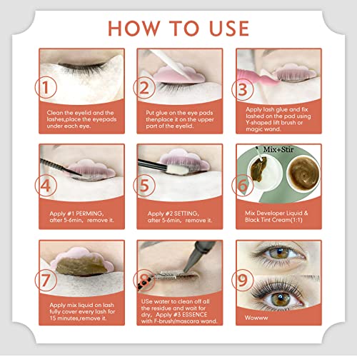 PERMANIA Lash Lift with Black Color Kit, Quick Eyelash & Brow Lamination 15 Mins Coloring Natural Black Result in Lash Enhancers & Primers