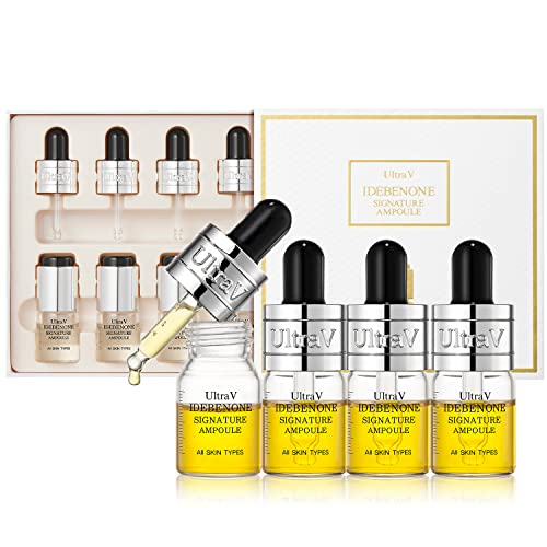 Ultra V Signature Ampoule - Anti Aging Antioxidant Serum ? Peptides, Niacinamide, Hyaluronic Acid ? Anti Wrinkle, Smoothes, Softens Skin - 0.27 fl.oz 4 Packs 12,000ppm