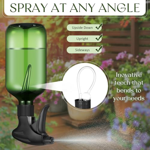 Honeydak 2 Pcs 360¡Æ Spray Bottle, 16 Oz/ 500 ml Plastic Upside Down Spray Bottles for Cleaning, Plants, Hair Water, with Nozzle W/fine Mist and Stream Setting(Green)