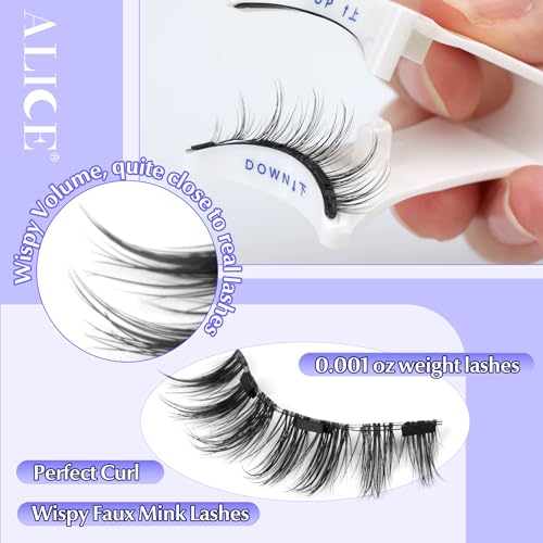 Magnetic Eyelashes with Applicator Reusable Magnetic Lashes without Eyeliner Natural Anime No Glue Needed Magnetic Lashes Manga Magnetic Eyelashes Kit by ALICE
