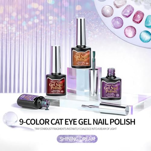 10ml Gel Cat Eye Nail Polish Kit - 18Pcs Cat Eye Magnetic Nail Polish With Magnetic Iron Rod Double Ended Nail Tool, Long-Lasting and Non-Fading Creating Fashionable Manicures