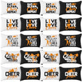 Pinkunn 20 Pcs Cheer Makeup Bags Bulk Cheer Team Gifts for Women Canvas Makeup Case Cheerleader Teams Gifts Zipper Cosmetic Pouch for Cheerleading Party Favors Supplies(Orange)