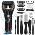 Electric Foot File Callus Remover, Rechargeable Pedicure Tools Foot Care Kit, Callus Remover for Feet with 3 Roller Heads,2 Speed for Remove Cracked Heels Calluses and Hard Skin