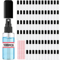 100 Pack 2oz/55ml Plastic Small Spray Bottles Mini Travel Spray Bottle with Black Cap Empty Fine Mist Spray Bottles Refillable Liquid Container for Perfumes Travel Makeup