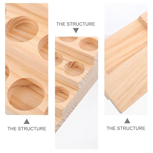 Healifty Wooden Essential Oil Organizer Rack 24 Slots Bottle Display Stand for 30Ml Dropper Bottles Perfume Nail Polish Storage Desktop Organizer