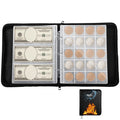 Fireproof Coin and Banknote Storage Folder with Zipper & Hard Shell - 11.22x9.25in