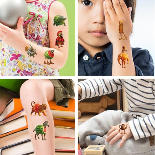 20 Sheets Italian Brainrot Temporary Tattoos Sticker,Super Cute Themed Birthday Party Favors, Supplies, Decorations, Fake Tattoo Stickers, School Rewards Prizes & Gifts