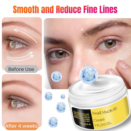 Snail Mucin Repair Cream, Face Moisturizer Repair Face Cream for Dry Dull Skin & Sensitive Skin, Anti Age Firming Face Cream, Nourish Skin and Reduce Fine Lines, For All Skin
