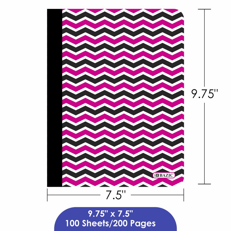 Chevron Composition Notebook College Ruled 100 Sheets Assorted Colors 48 Pack