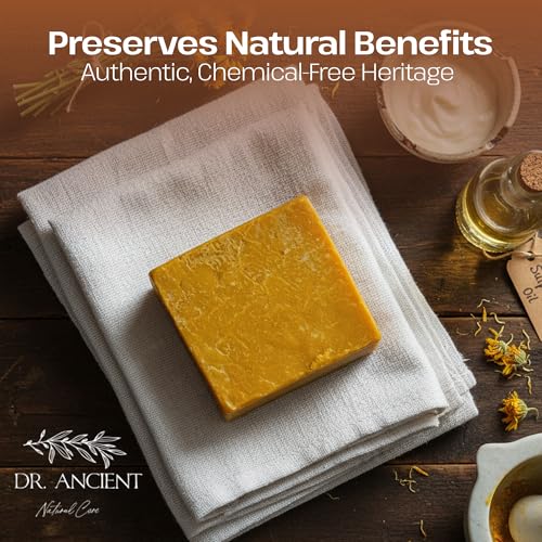 Dr.Ancient Sulphur Soap Bar Organic Natural Vegan Traditional Handmade Antique - Antibacterial, Effective For Acne - Absolutely No Chemicals! Pure Natural Soap! 5 Ounce (Pack of 2)