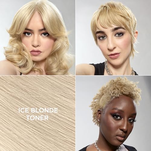 L¡¯Oreal Paris Feria Long-Lasting Anti Brass Power Hair Toner, Ammonia Free Demi Permanent Hair Color, Ice Blonde Hair Toner, 1 Application