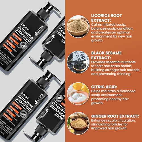 Root Activator Shampoo for Men: Hair Growth Shampoo for Hair Loss and Thinning Hair - 10.1 fl oz / 300 mL
